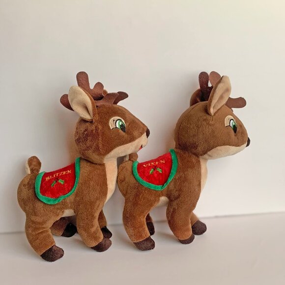 Kellytoy Reindeer Blitzen and  Vixen Lot of 2 Christmas Toys 12” - Picture 3 of 9